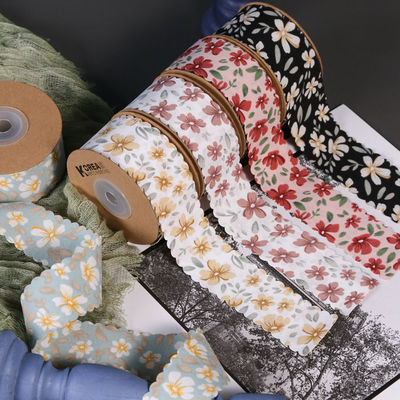 Floral personalizado Grosgrain fita fita de borda de tecido fita para embalagem de presente