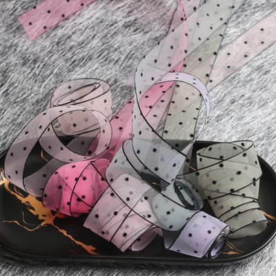 10mm-60mm Dot Velvet Wired Ribbon Embroidery duplo lado de veludo