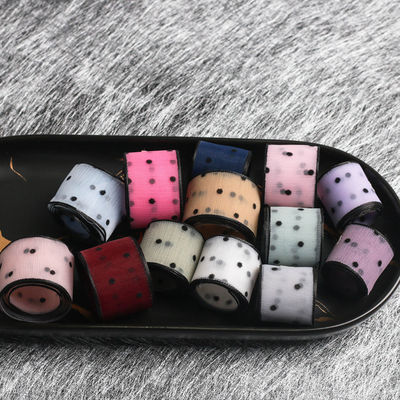 10mm-60mm Dot Velvet Wired Ribbon Embroidery duplo lado de veludo