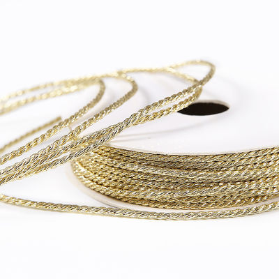 Corda de poliéster trançada de ouro e prata, de 5 mm, de 3 fios.