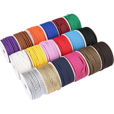 Artesanato 2 cordas trançadas 5mm preto corda de nylon duplo trançado