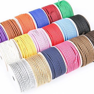 Artesanato 2 cordas trançadas 5mm preto corda de nylon duplo trançado