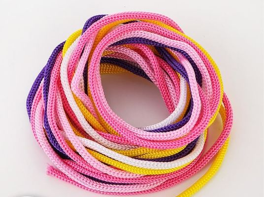 Cor-de-rosa 3 mm de corda de polipropileno cor-de-rosa dupla corda de polipropileno trançada