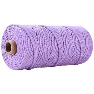 Corda de Nylon de 3 fios verdes 3 mm Macrame Corda de algodão trançada