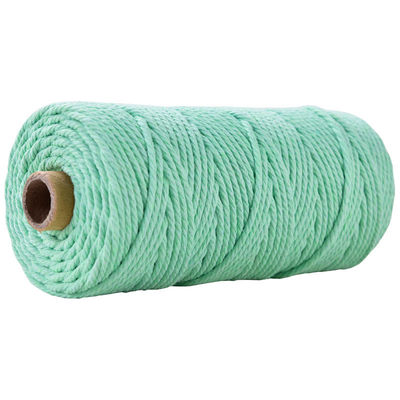 Corda de Nylon de 3 fios verdes 3 mm Macrame Corda de algodão trançada