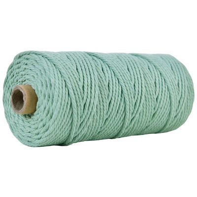 Corda de Nylon de 3 fios verdes 3 mm Macrame Corda de algodão trançada