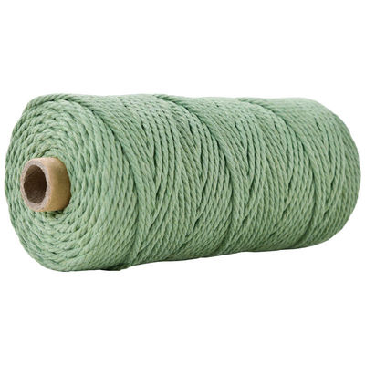 Corda de Nylon de 3 fios verdes 3 mm Macrame Corda de algodão trançada