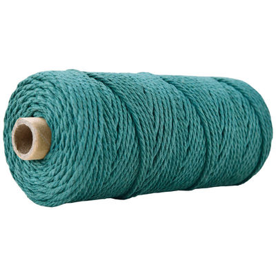 Corda de Nylon de 3 fios verdes 3 mm Macrame Corda de algodão trançada