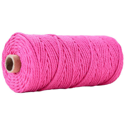 Corda de Nylon de 3 fios verdes 3 mm Macrame Corda de algodão trançada