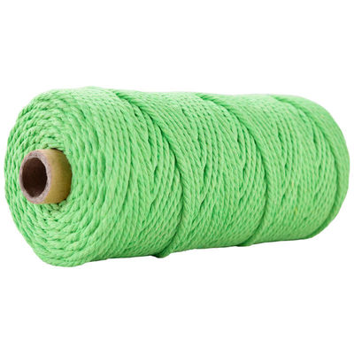 Corda de Nylon de 3 fios verdes 3 mm Macrame Corda de algodão trançada