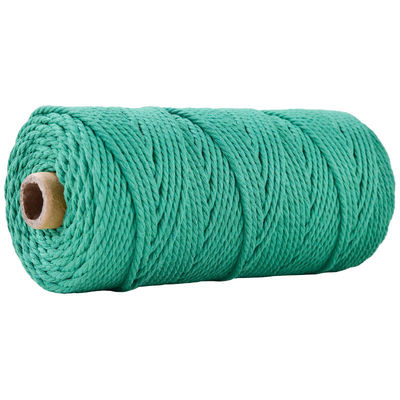 Corda de Nylon de 3 fios verdes 3 mm Macrame Corda de algodão trançada