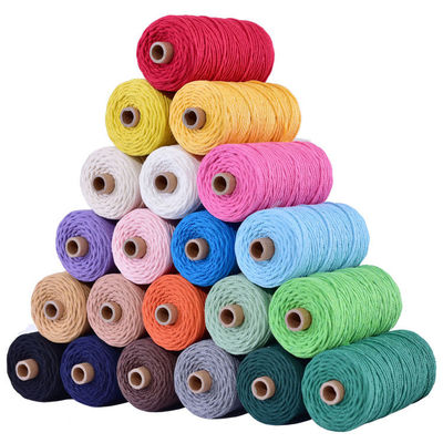 Corda de Nylon de 3 fios verdes 3 mm Macrame Corda de algodão trançada