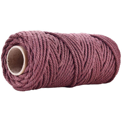 50m Corda de Macrame Rosa em Pó 5mm ISO9001 Corda de algodão rosa 3 fios