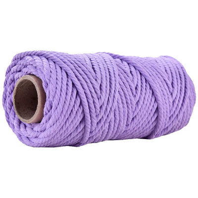 50m Corda de Macrame Rosa em Pó 5mm ISO9001 Corda de algodão rosa 3 fios