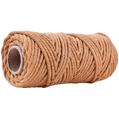 50m Corda de Macrame Rosa em Pó 5mm ISO9001 Corda de algodão rosa 3 fios