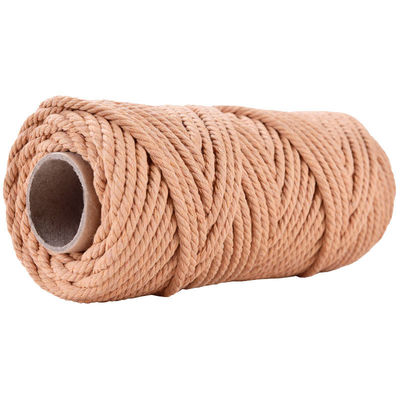 50m Corda de Macrame Rosa em Pó 5mm ISO9001 Corda de algodão rosa 3 fios