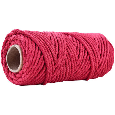 50m Corda de Macrame Rosa em Pó 5mm ISO9001 Corda de algodão rosa 3 fios