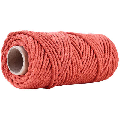 50m Corda de Macrame Rosa em Pó 5mm ISO9001 Corda de algodão rosa 3 fios