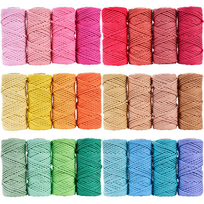 50m Corda de Macrame Rosa em Pó 5mm ISO9001 Corda de algodão rosa 3 fios