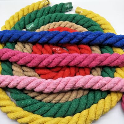 Rosa 20 mm Cordão de algodão torcido ISO14001 3 cordões de macrame