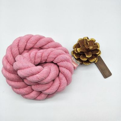 Rosa 20 mm Cordão de algodão torcido ISO14001 3 cordões de macrame