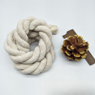Rosa 20 mm Cordão de algodão torcido ISO14001 3 cordões de macrame