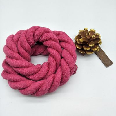 Rosa 20 mm Cordão de algodão torcido ISO14001 3 cordões de macrame