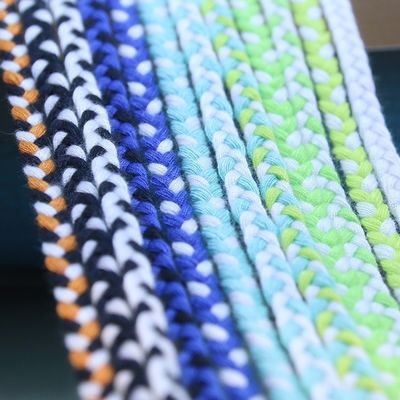 Vestuário 3 fios Cordão de Macrame Laranja Branco 5 mm 3 fios Cordão de algodão