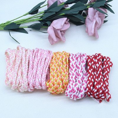 Vestuário 3 fios Cordão de Macrame Laranja Branco 5 mm 3 fios Cordão de algodão