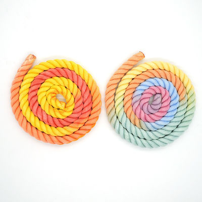 13mm Cordão de algodão de três fios de cor misturada de cor torcida Cordão de escalada de trela de cão
