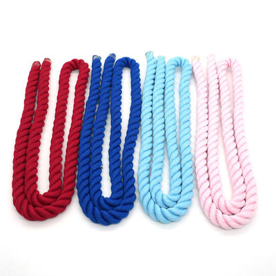 13mm Cordão de algodão de três fios de cor misturada de cor torcida Cordão de escalada de trela de cão
