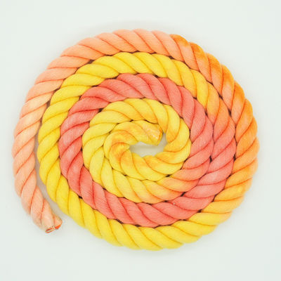 13mm Cordão de algodão de três fios de cor misturada de cor torcida Cordão de escalada de trela de cão