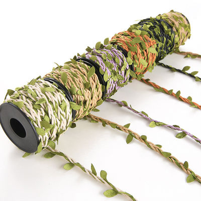 6 mm fita decorativa com folha 10m corda de tecido para artesanato