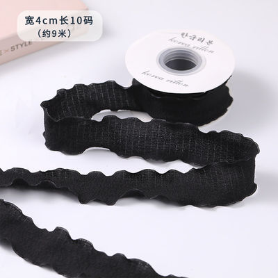 40mm de Valentine's cor Jute fita Linho de rugas borda Jute fita de rede
