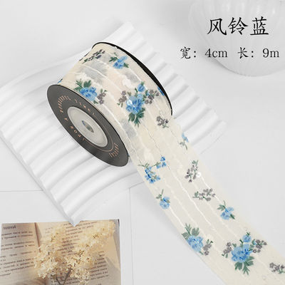 Flor Impressa Faixa de Organza Personalizada 4cm Flora Marfim Faixa de Organza