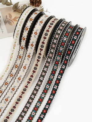 OEM ODM Floral Jacquard Trim 10mm-25mm Floral Jacquard Faixa