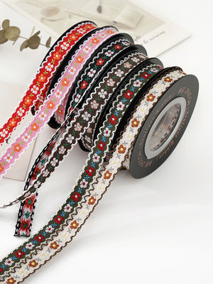 OEM ODM Floral Jacquard Trim 10mm-25mm Floral Jacquard Faixa