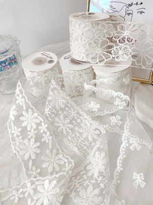 Faixa de renda de poliéster de 65 mm para decoração de casamento e embalagem de presentes