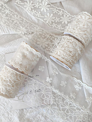 Faixa de renda de poliéster de 65 mm para decoração de casamento e embalagem de presentes