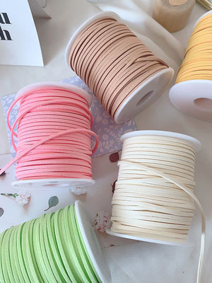 3mm Suede Leather Velvet Ribbon ISO9001 Blue Velvet Ribbon Wired