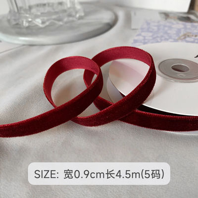 Faixa de veludo de 38 mm com duas faces 3,8 cm Faixa de veludo vermelho escuro