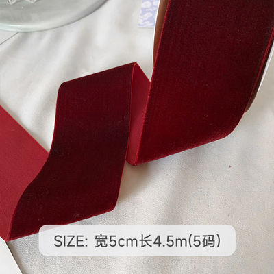 Faixa de veludo de 38 mm com duas faces 3,8 cm Faixa de veludo vermelho escuro