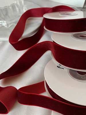 Faixa de veludo de 38 mm com duas faces 3,8 cm Faixa de veludo vermelho escuro