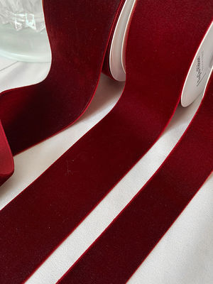 Faixa de veludo de 38 mm com duas faces 3,8 cm Faixa de veludo vermelho escuro