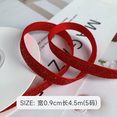 Lâmina de Veludo Brilhante 6mm-38mm Lâmina de Veludo Vermelho Profundo Suave