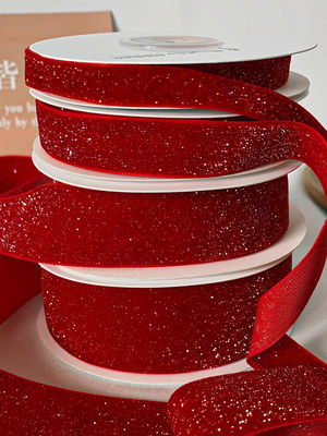 Lâmina de Veludo Brilhante 6mm-38mm Lâmina de Veludo Vermelho Profundo Suave