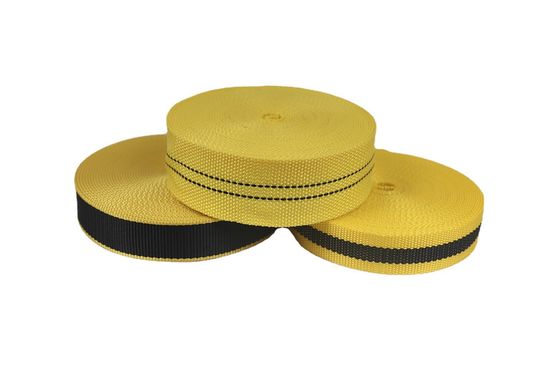 UV resistente UHMWPE Webbing preto amarelo para paraquedas tenda cadeira de praia