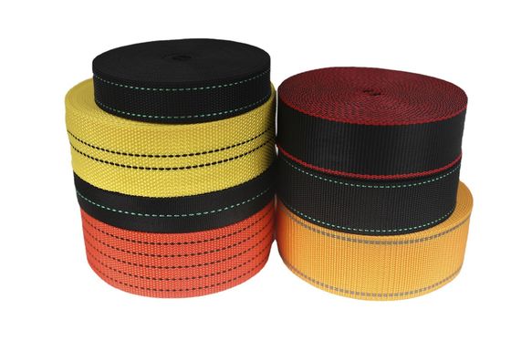 UV resistente UHMWPE Webbing preto amarelo para paraquedas tenda cadeira de praia