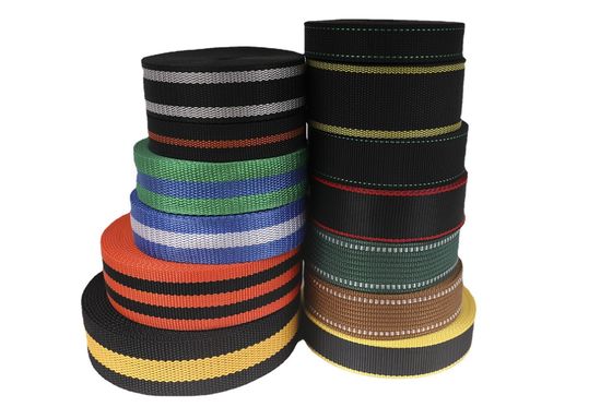 UV resistente UHMWPE Webbing preto amarelo para paraquedas tenda cadeira de praia