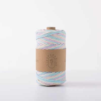 ISO9001 Cordão de algodão de trança sólida colorido de 3 mm torcido de macrame